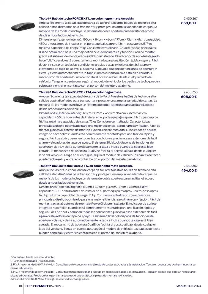 Catálogo de Ford de accesorios Transit Van 13 de noviembre al 13 de noviembre 2025 - Página 10