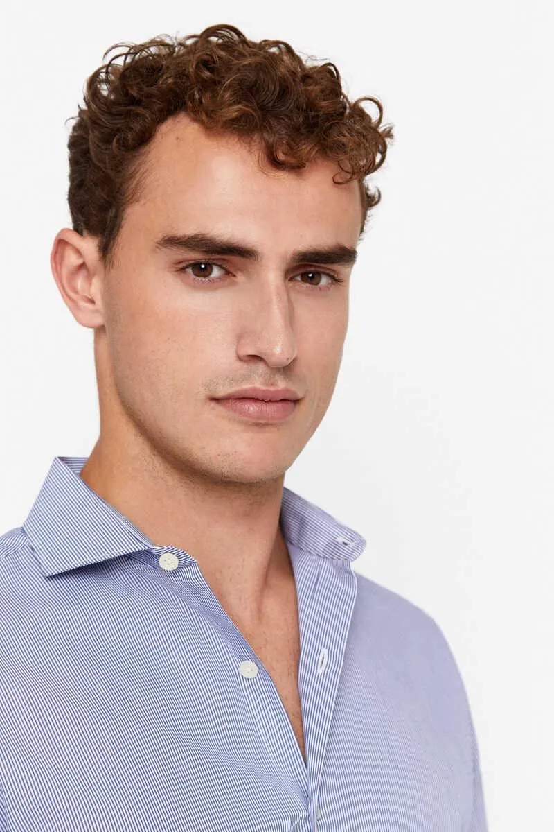 Camisa vestir rayas slim fit fácil plancha