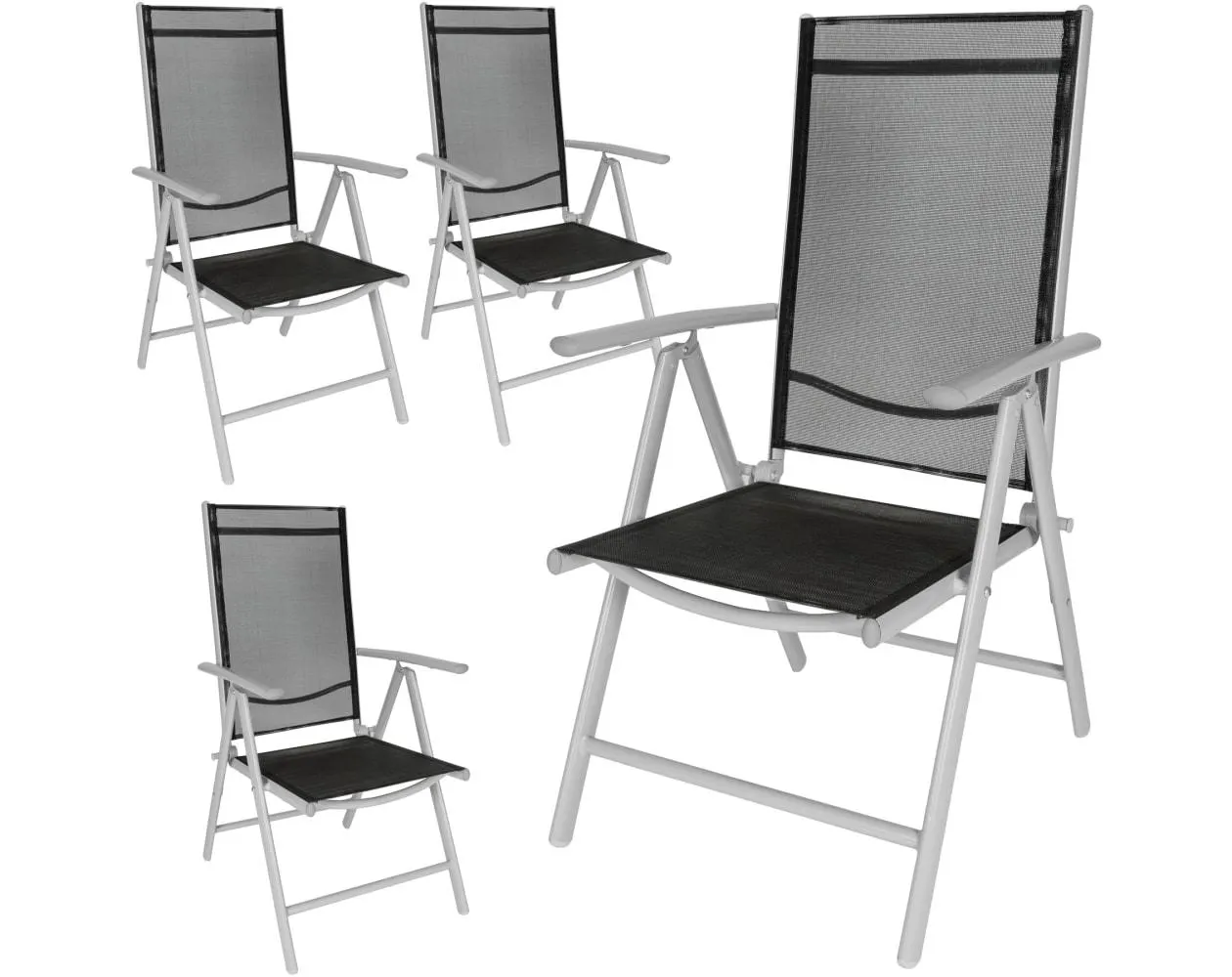 4 sillas de jardín plegables de aluminio