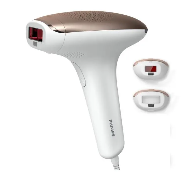 Depiladora IPL Philips Lumea Serie 7000, depilación permanente, luz pulsada, 2 cabezales, cara y cuerpo