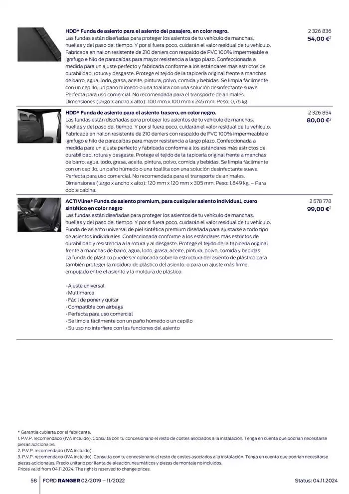 Catálogo de Ford de accesorios Ford Ranger 13 de noviembre al 13 de noviembre 2025 - Página 58