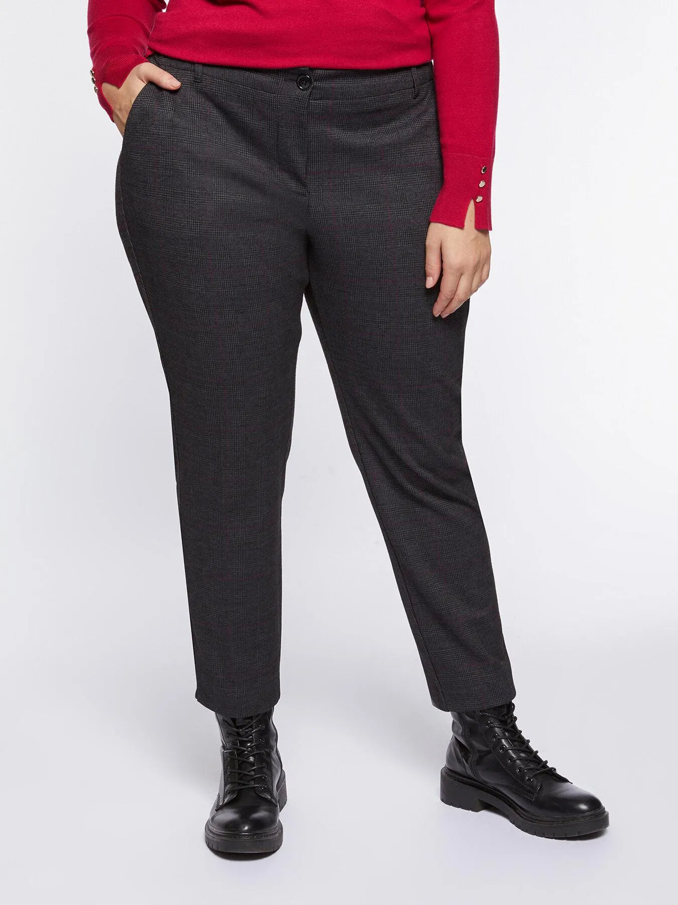 Cheque de pantalones rectos