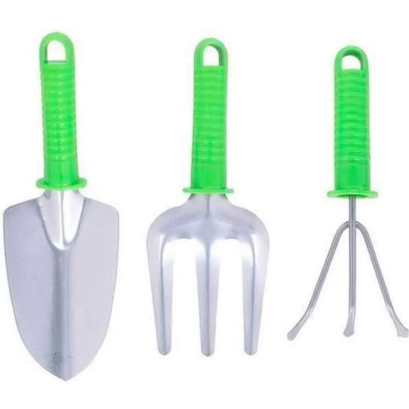 Set de herramientas de jardín Kinzo 3 piezas inox/verde