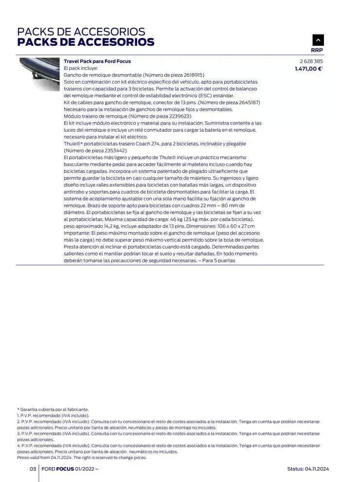 Catálogo de Ford de accesorios Focus 13 de noviembre al 13 de noviembre 2025 - Página 3