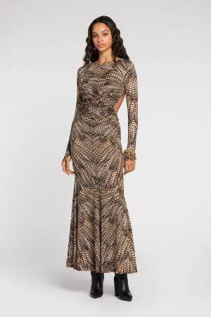 Vestido maxi con estampado Feather