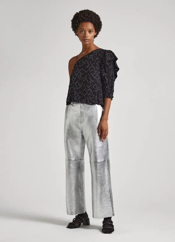 BLUSA ASIMÉTRICA DETALLES STRASS