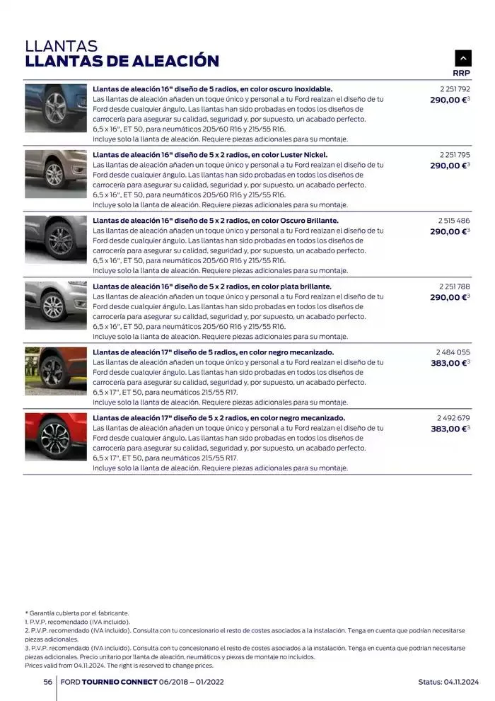 Catálogo de Ford de accesorios Tourneo Connect 13 de noviembre al 13 de noviembre 2025 - Página 56
