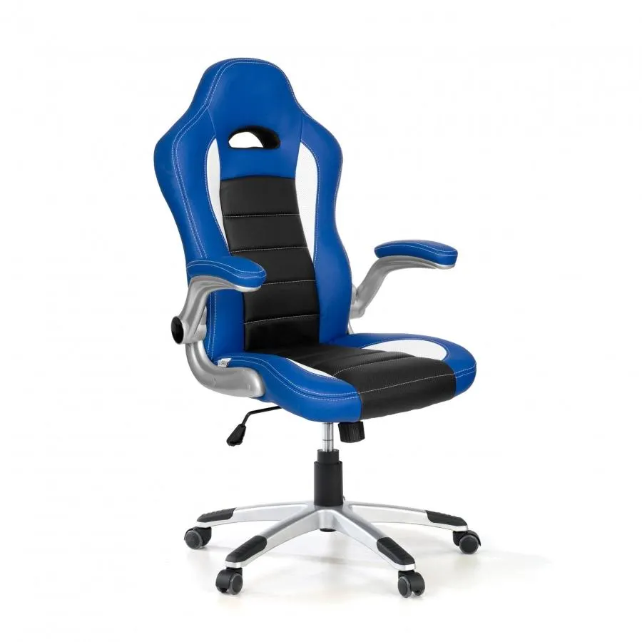 Silla Gaming Lotus, diseño racing y brazos abatibles - Azul