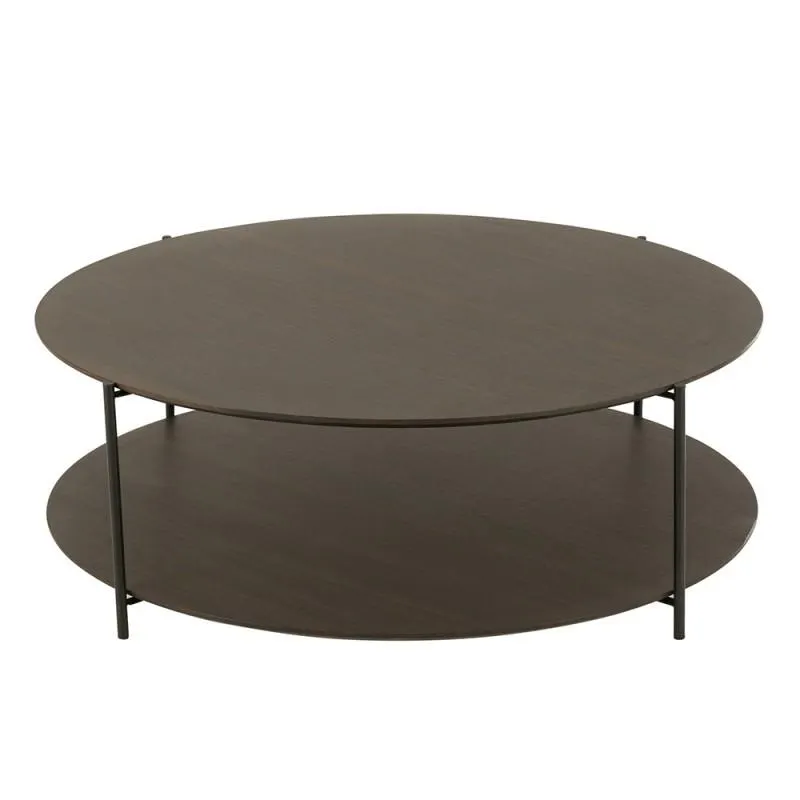 Round center table mdf and brown metal Ø113cm