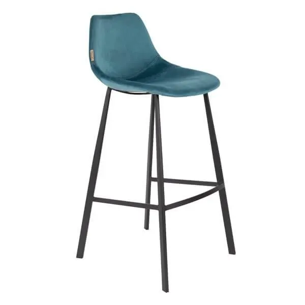 taburete Bar terciopelo azul Franky