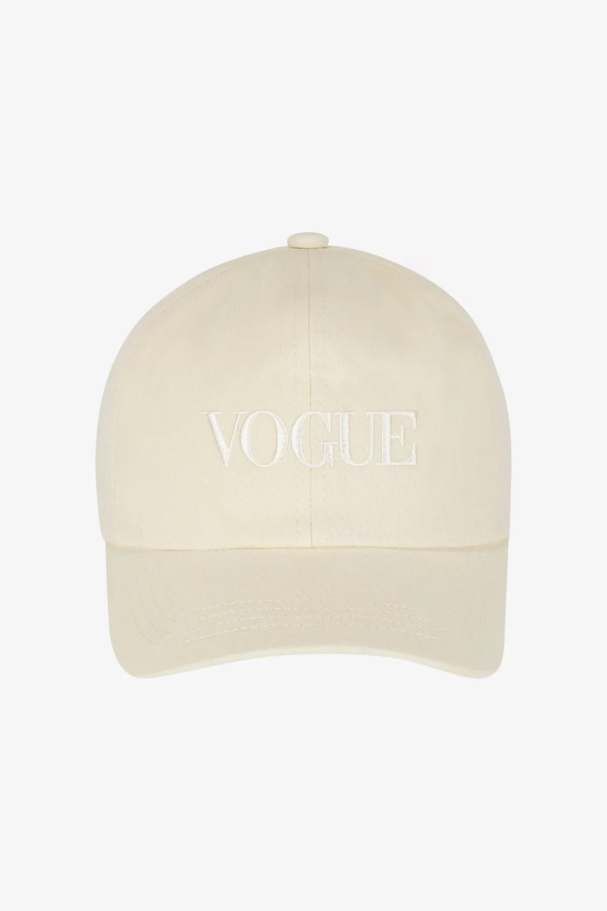 Gorra Vogue Crema con Logo Bordado