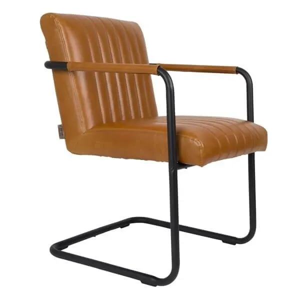 silla Stitched marrón