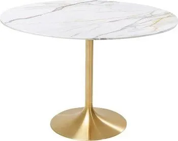 Mesa Invitation Set Ceramic Blanco Latón Ø120cm