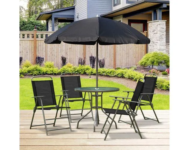 Muebles jardín set 80x80x69.5 cm acero, poliéster Outsunny