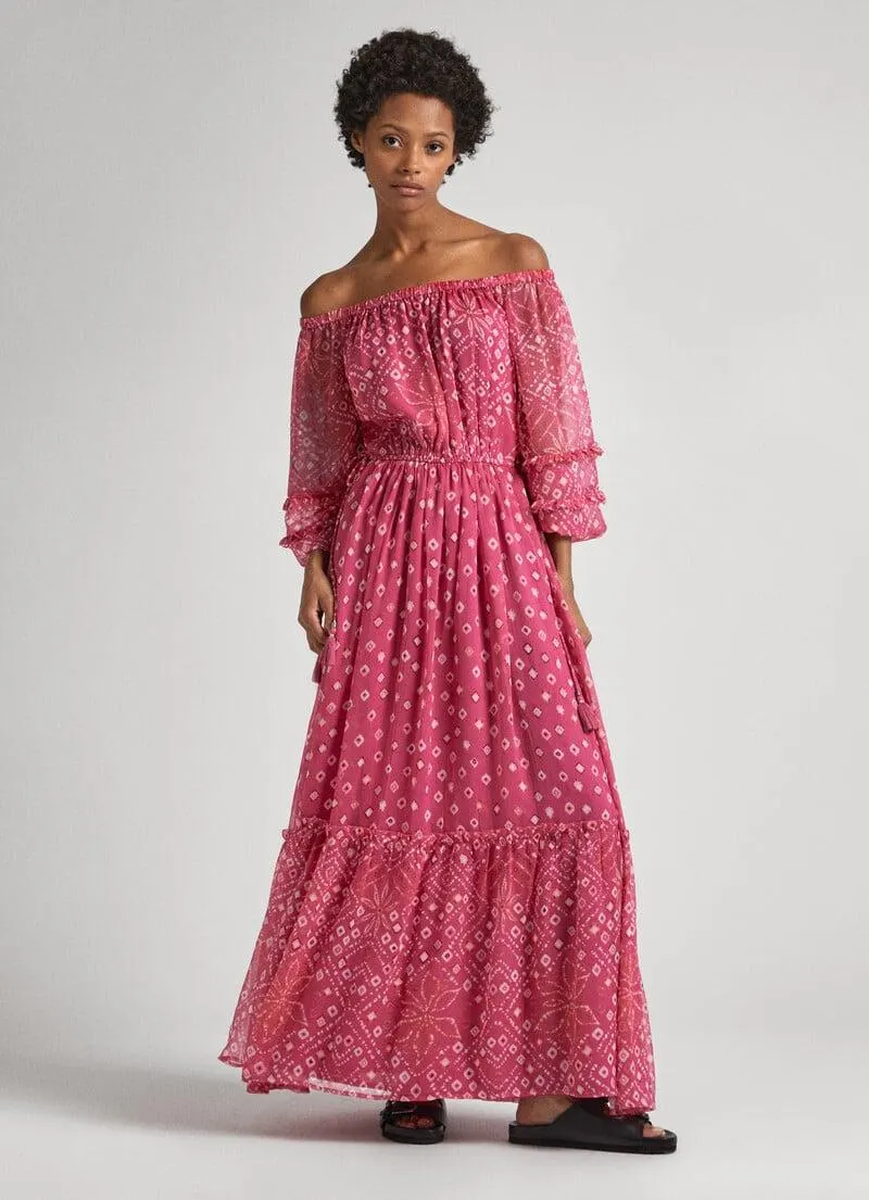 VESTIDO LARGO EN CHIFÓN