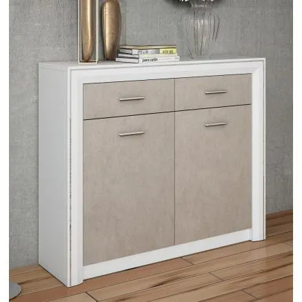 Consola en color blanco poro y frentes en selene