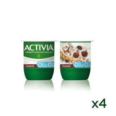 Bífidus Activia fibra 0% pack 4 muesli
