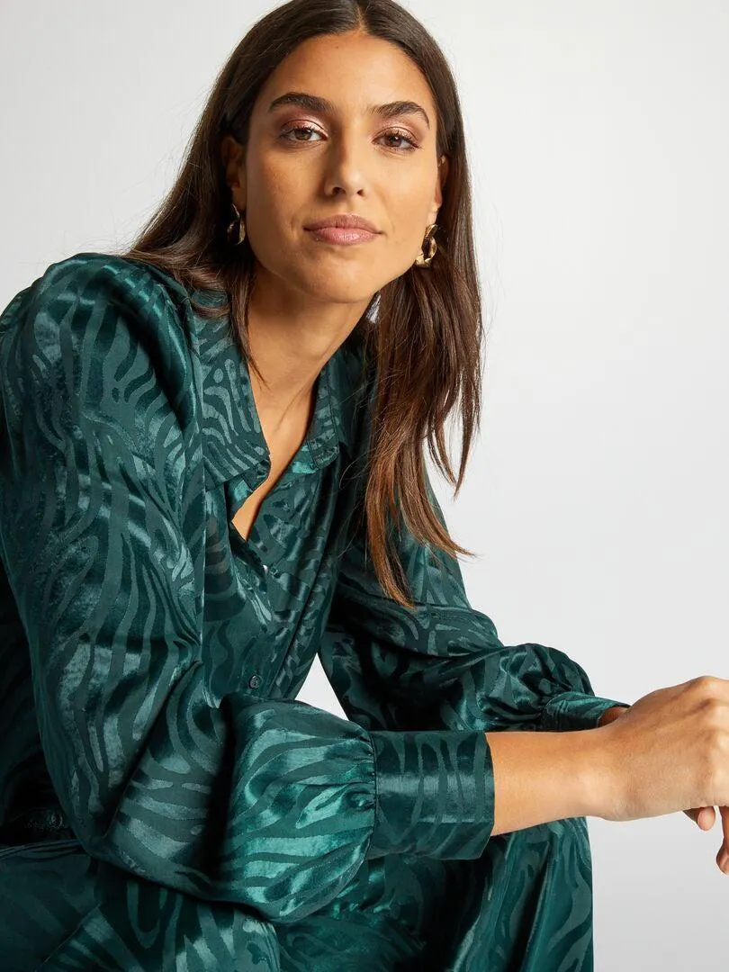 Camisa satinada 'JDY' - VERDE