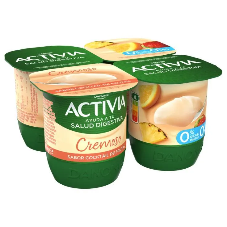 ACTIVIA CREMOSO 0% COCKTAIL FRUTAS,4X115g DANONE