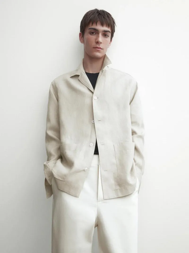 Sobrecamisa lino bolsillos