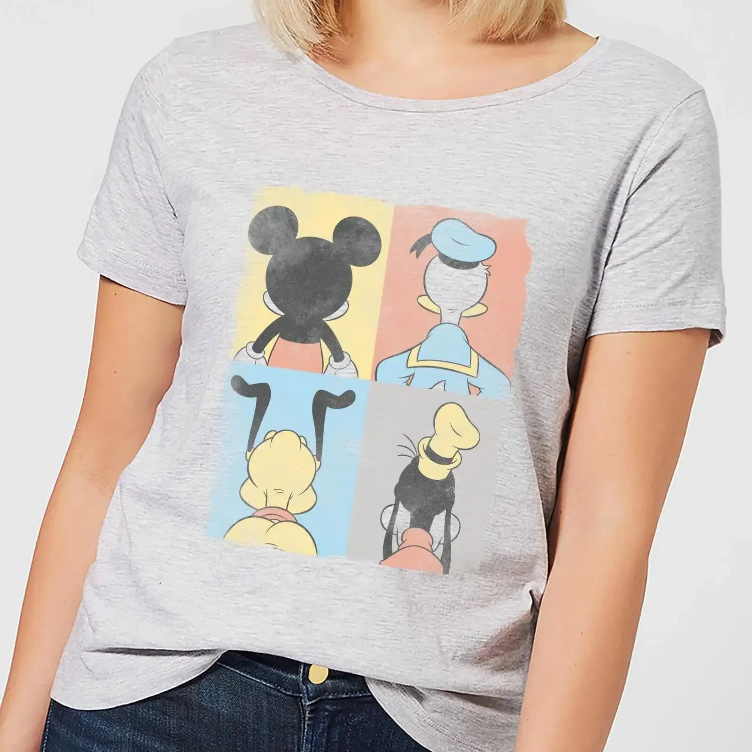 Camiseta Disney Mickey Mouse, Donald, Pluto y Goofy - Mujer - Gris