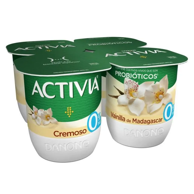 ACTIVIA CREMOSO 0% VAINILLA, 4X115GR DANONE