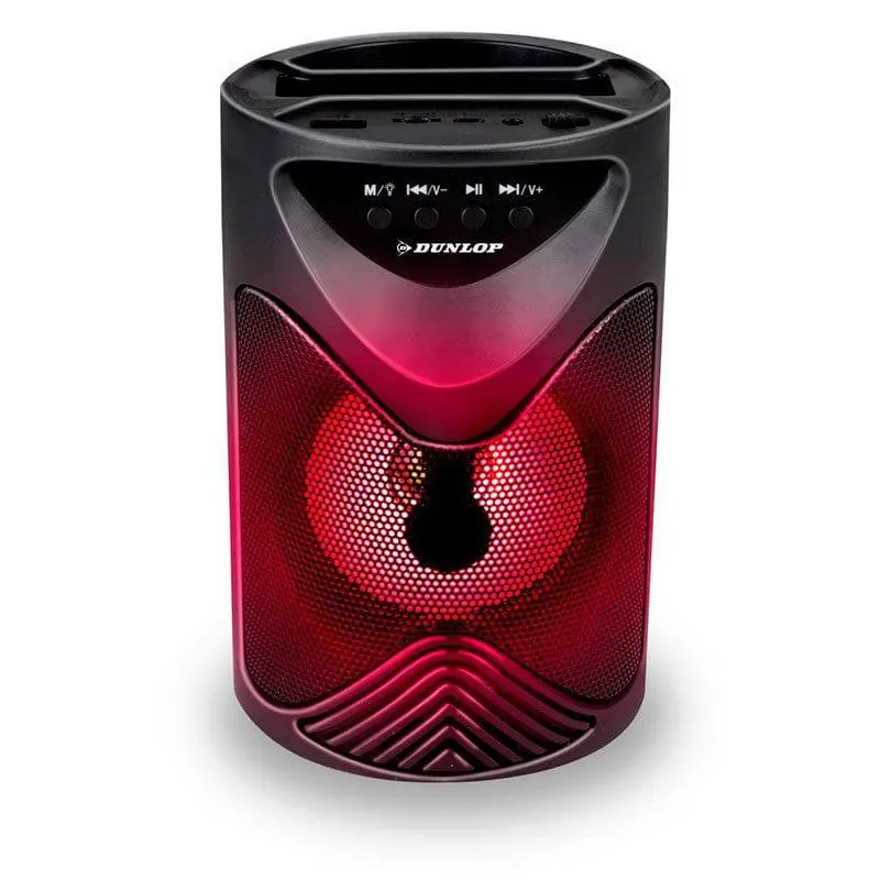 Altavoz portátil Dunlop 10W Bluetooth luz LED negro