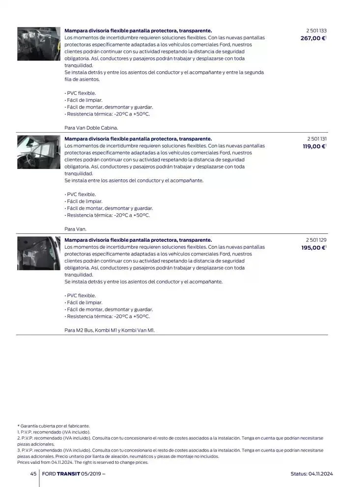 Catálogo de Ford de accesorios Transit Van 13 de noviembre al 13 de noviembre 2025 - Página 45