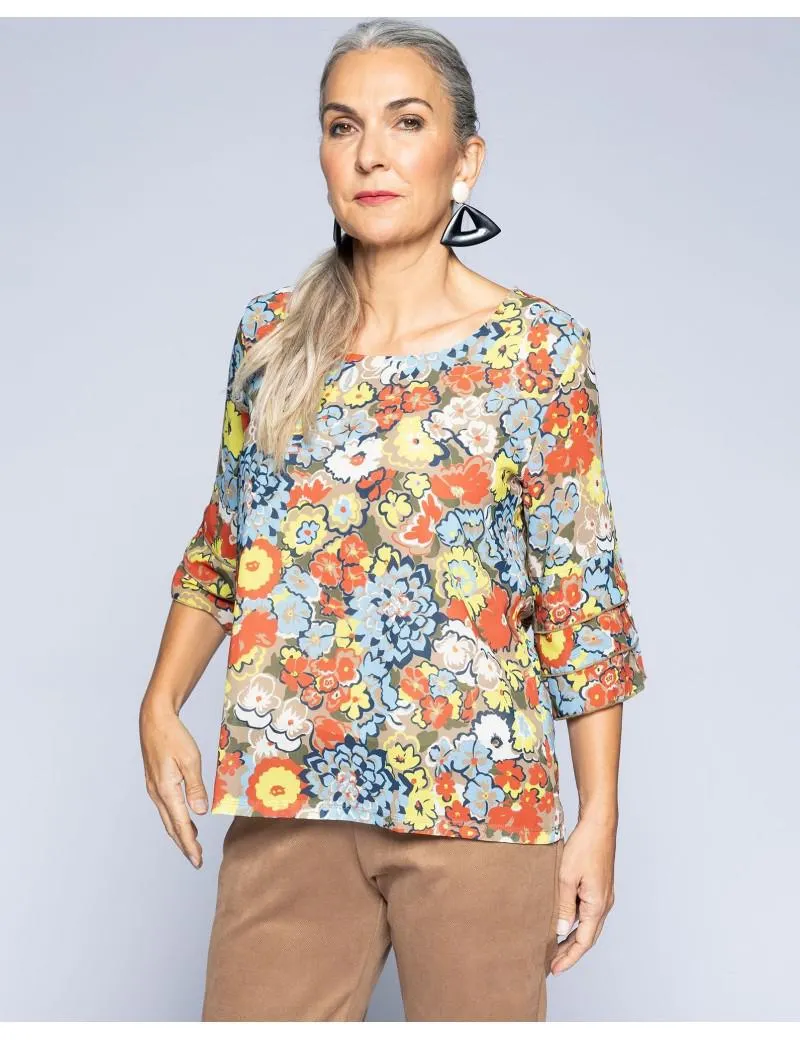 Blusa Volantes Gasa Floral