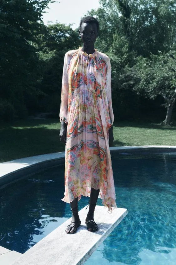 VESTIDO MIDI ESTAMPADO ZW COLLECTION