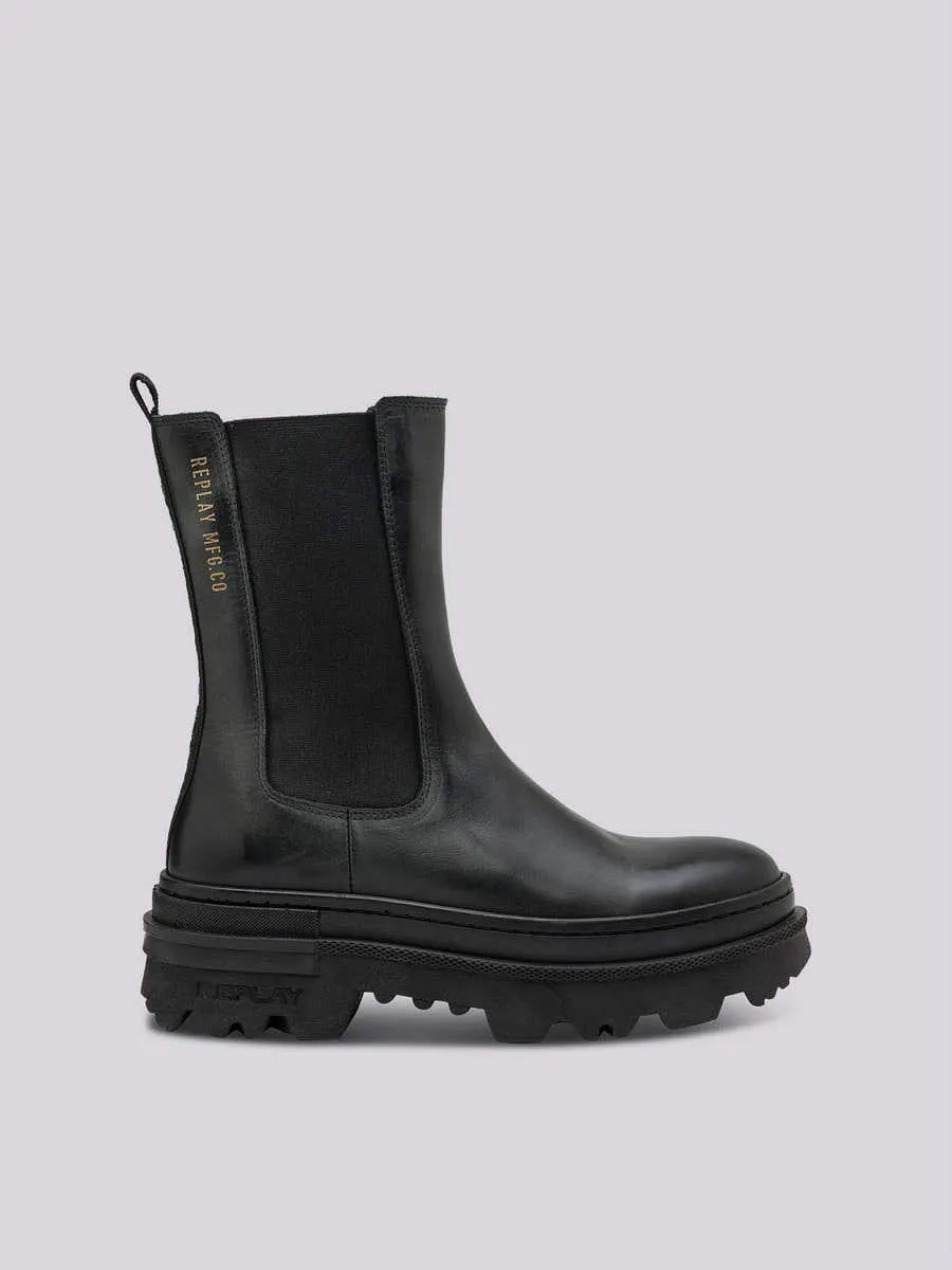 Botines chelsea de media caña de piel Laser Soft