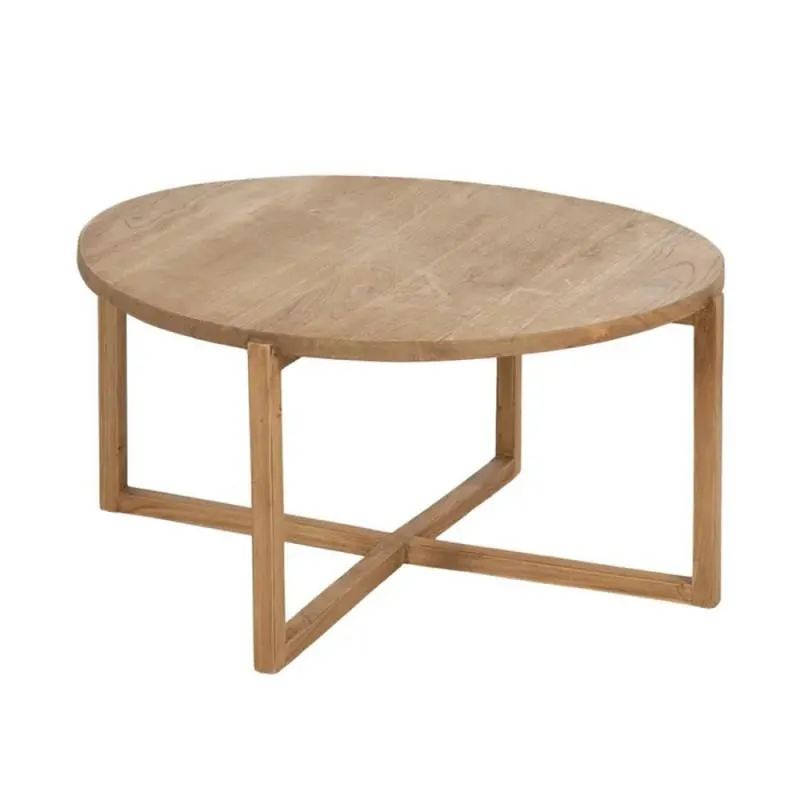 Mindi wood coffee table Ø80cm