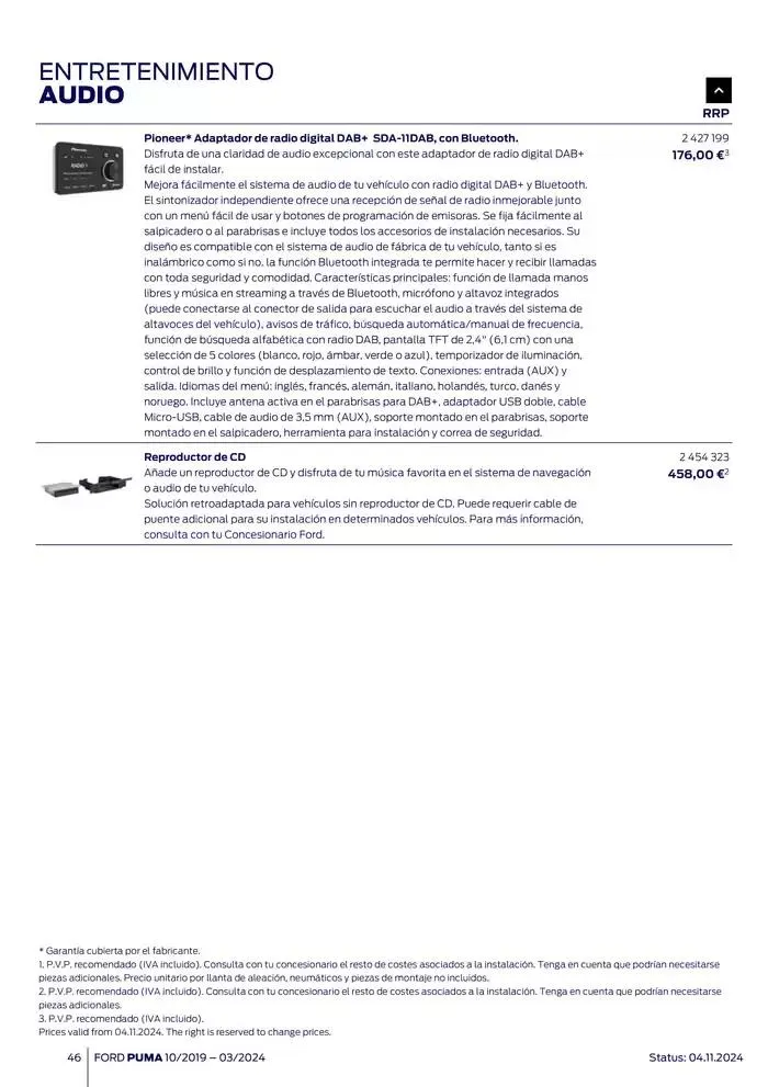 Catálogo de Ford de accesorios Ford Puma 13 de noviembre al 13 de noviembre 2025 - Página 46