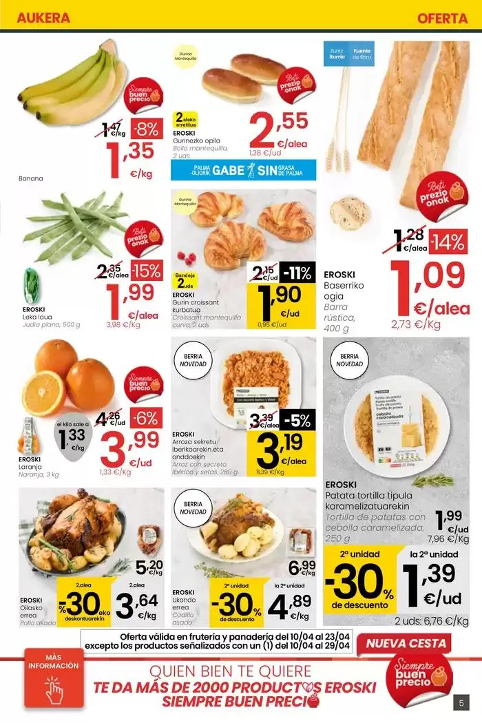 Catálogo de AUKERA OFERTA SUPERMERKATUAK EROSKI  10 de abril al 29 de abril 2025 - Página 5