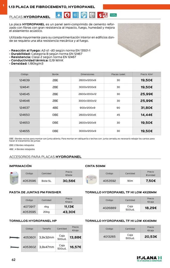 Catálogo de PLACA DE YESO LAMINADO – TARIFA ISOLANA 2024 18 de septiembre al 30 de septiembre 2024 - Página 57