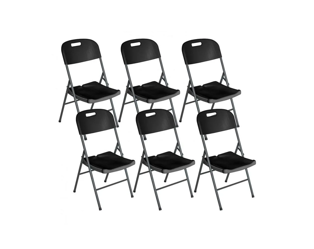 Pack 6 sillas plegables con asa 47x58x87cm o91