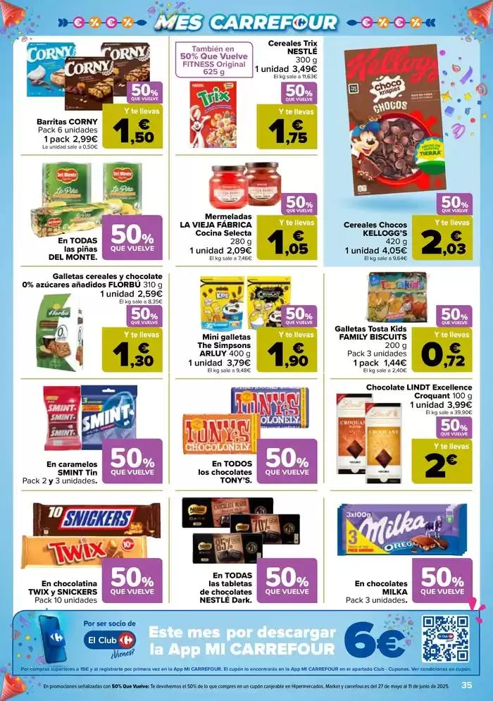 Catálogo de 50% QUE VUELVE + 2ªUD. AL -50% 13 de mayo al 26 de mayo 2025 - Página 35