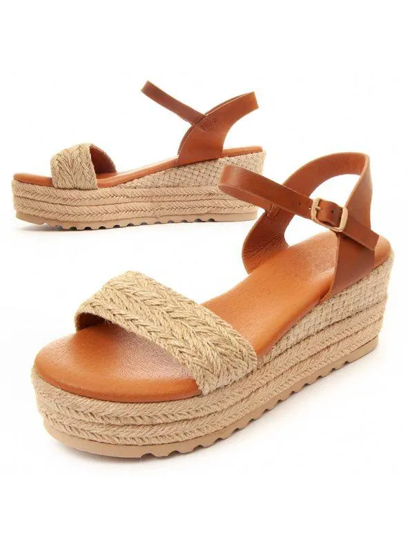 Sandalia Comoda De Cuña Para Mujer.