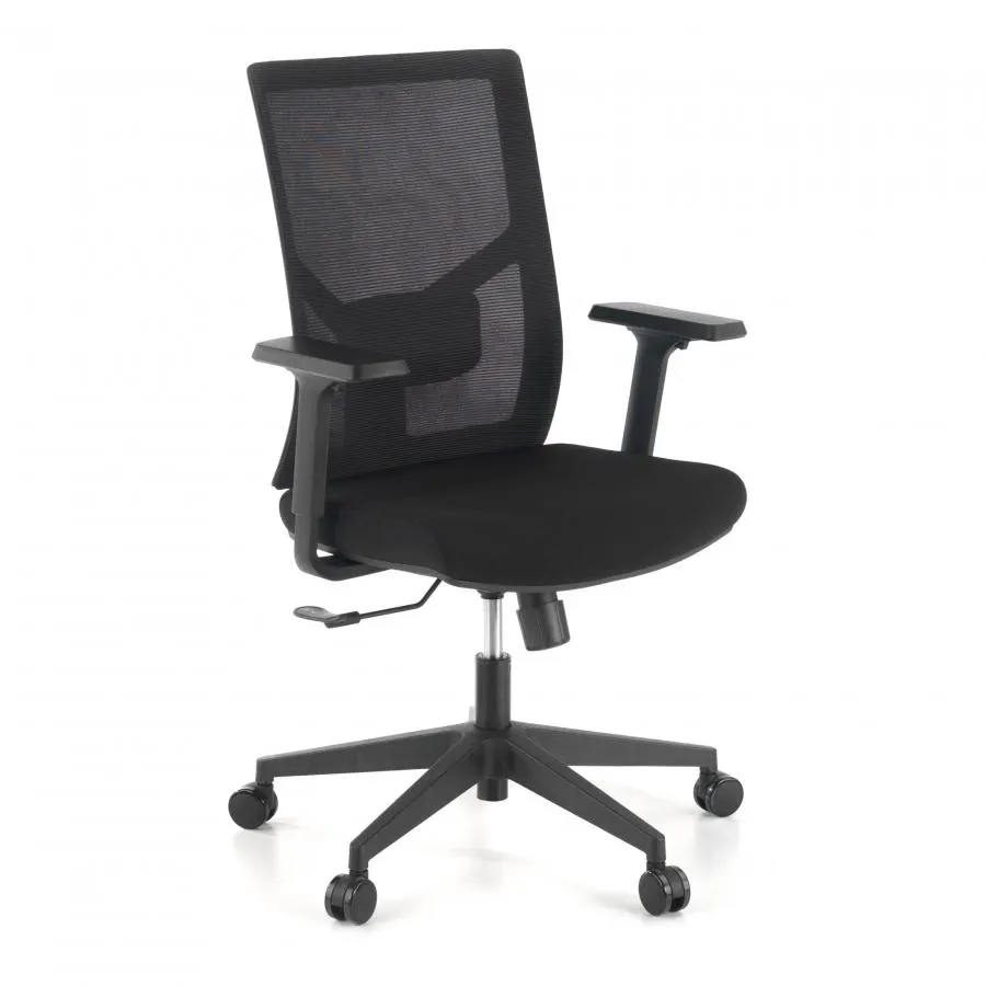 Silla de Oficina Ergonómica Verdi, brazos ajustables, soporte lumbar, - Negro