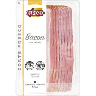 ELPOZO Corte Fresco bacon sabor original en lonchas sin gluten sin lactosa envase 150 g