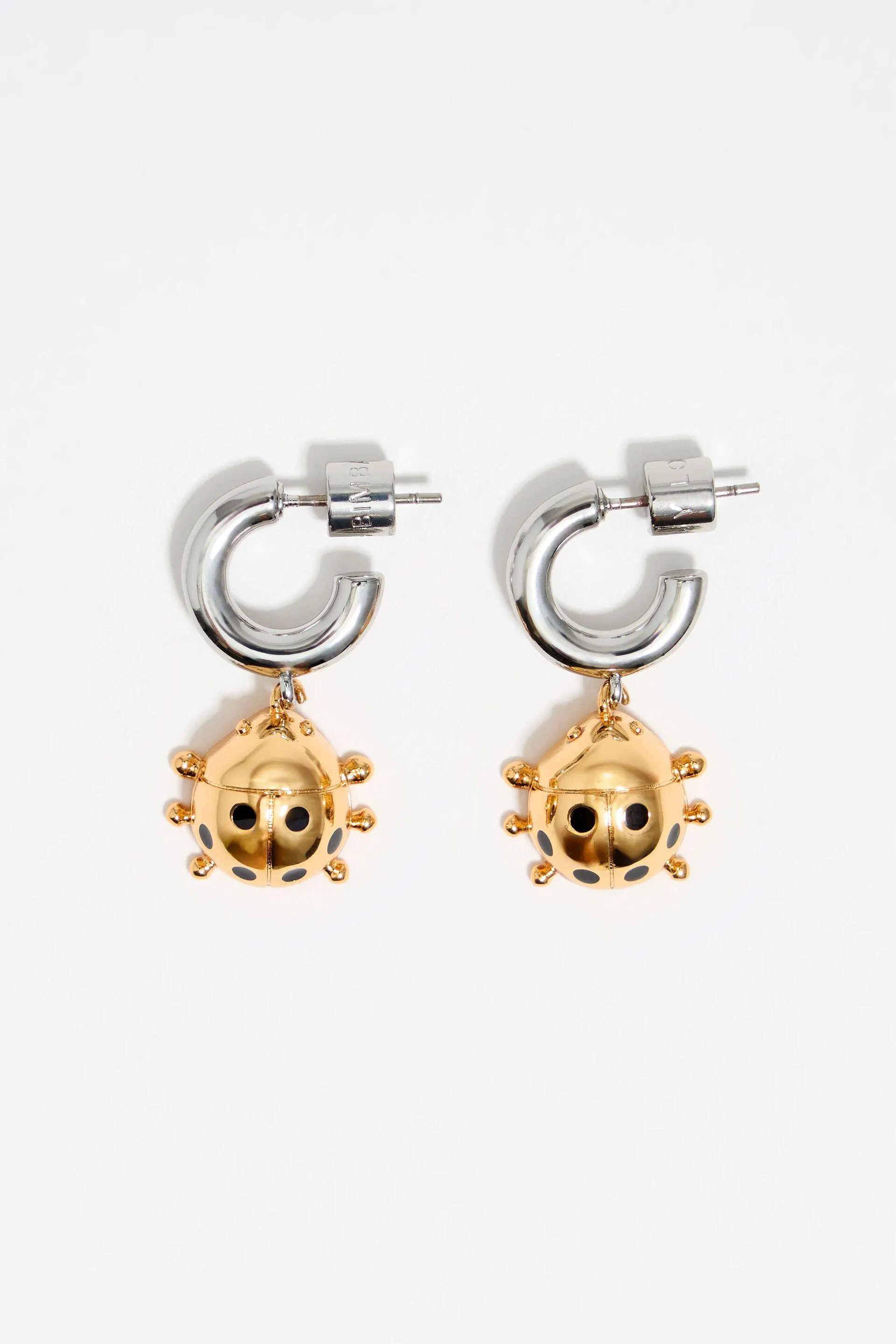 Pendientes aro mariquita bicolor
