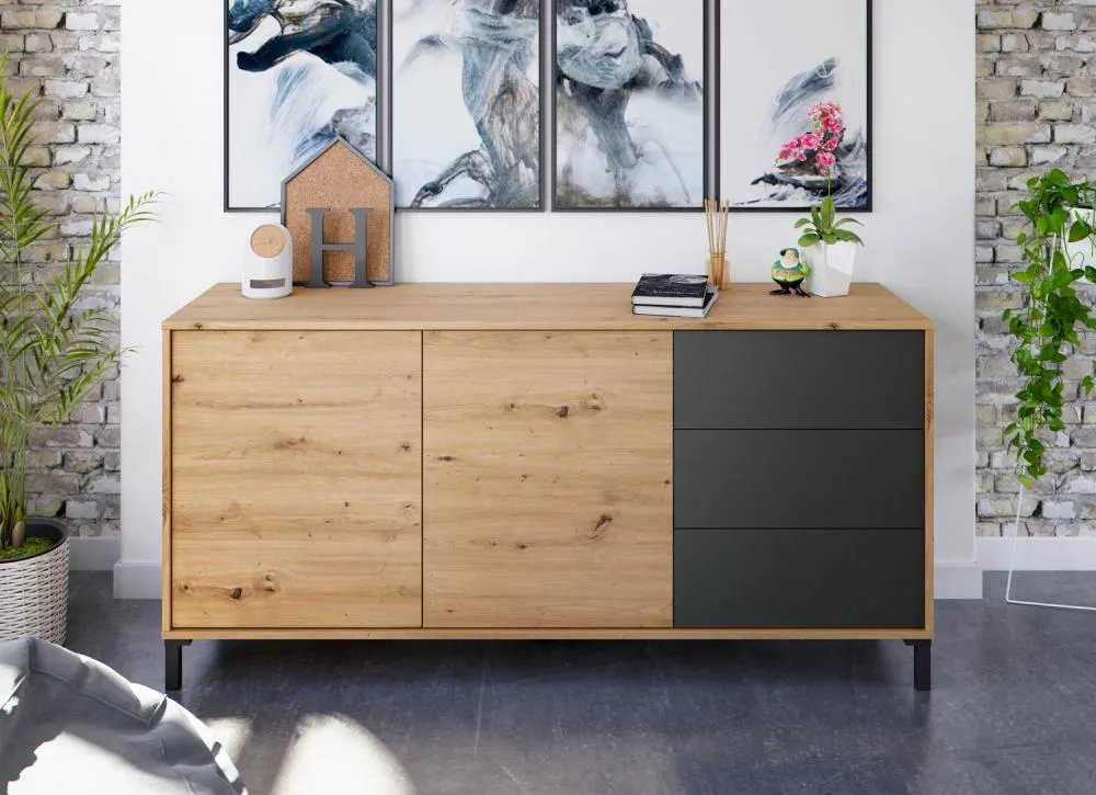 APARADOR DOS PUERTAS TRES CAJONES LUXOR