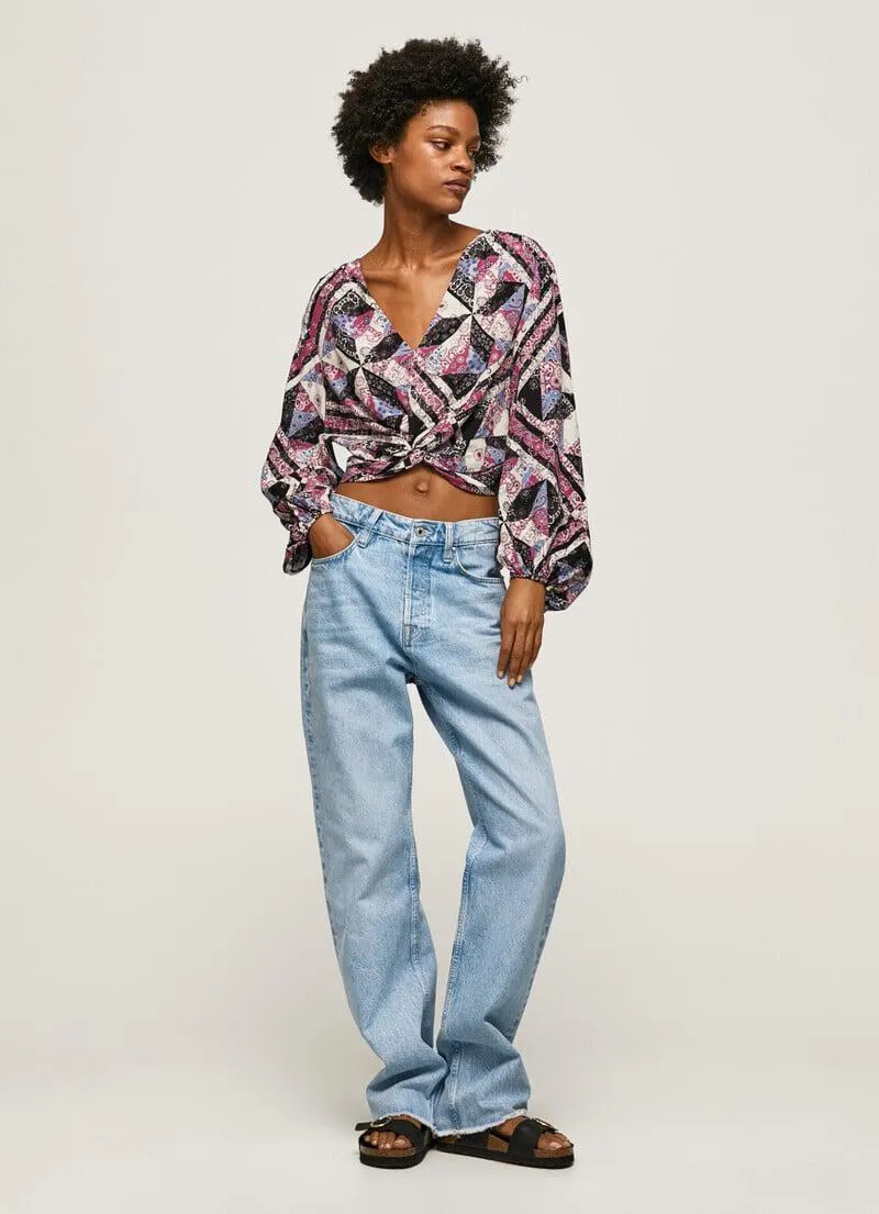 TOP FIT CROPPED ESTAMPADO PAISLEY