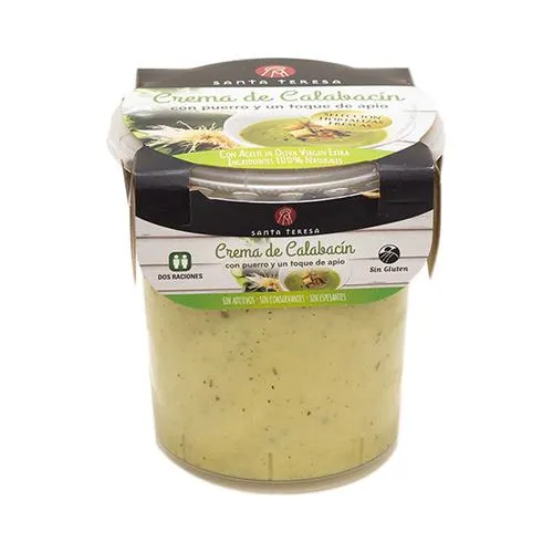 SANTA TERESA Crema de calabacín con puerro y un toque de apio SANTA TERESA 400 ml.