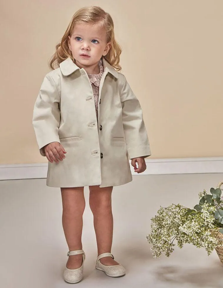 Gabardina abotonada piedra