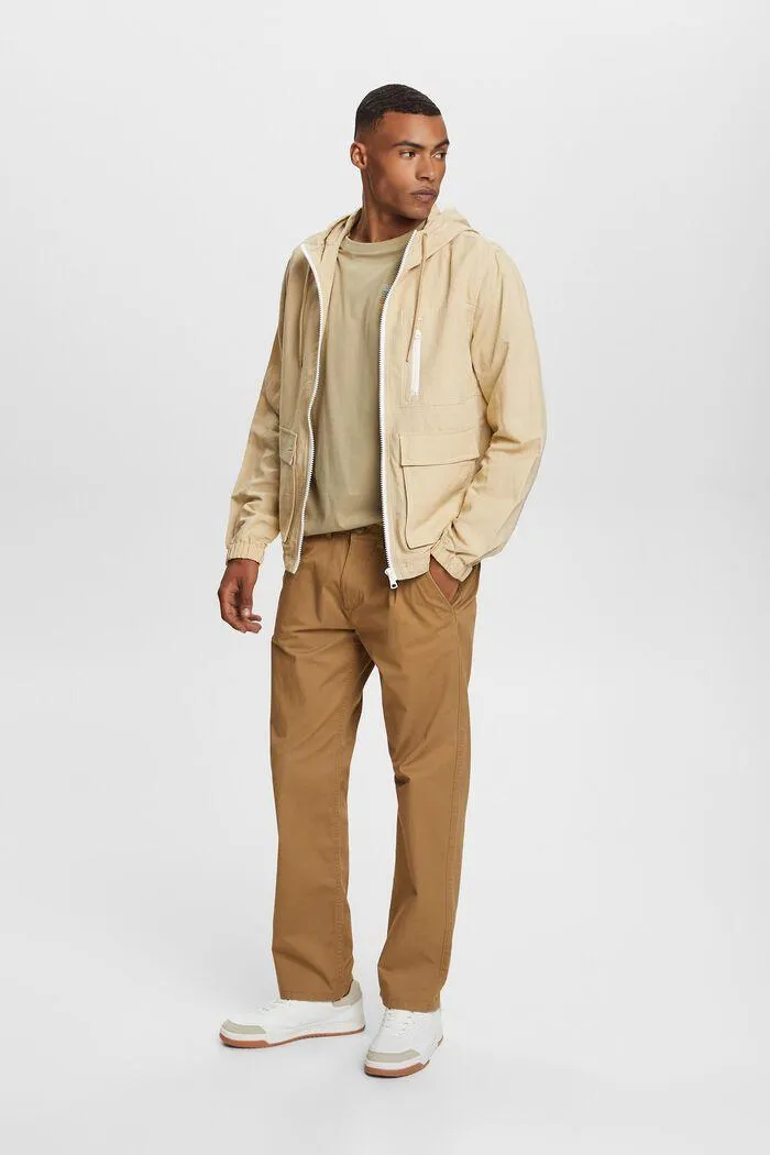 Chaqueta de entretiempo con capucha, mezcla de lino