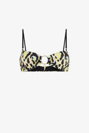 Top de bikini con estampado Jaguar