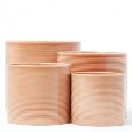 MACETERO CILINDRO RALLADO PAPAYA