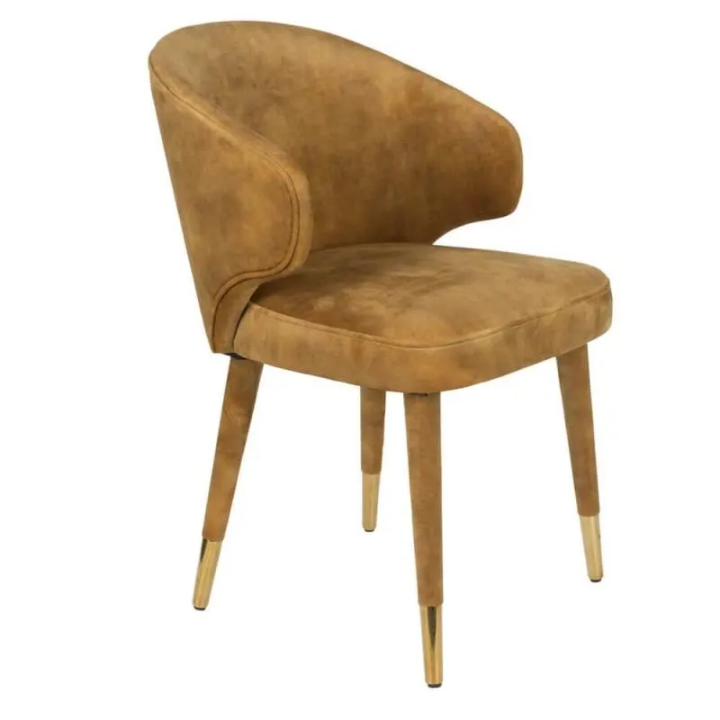 Silla Lunar terciopelo Ocre