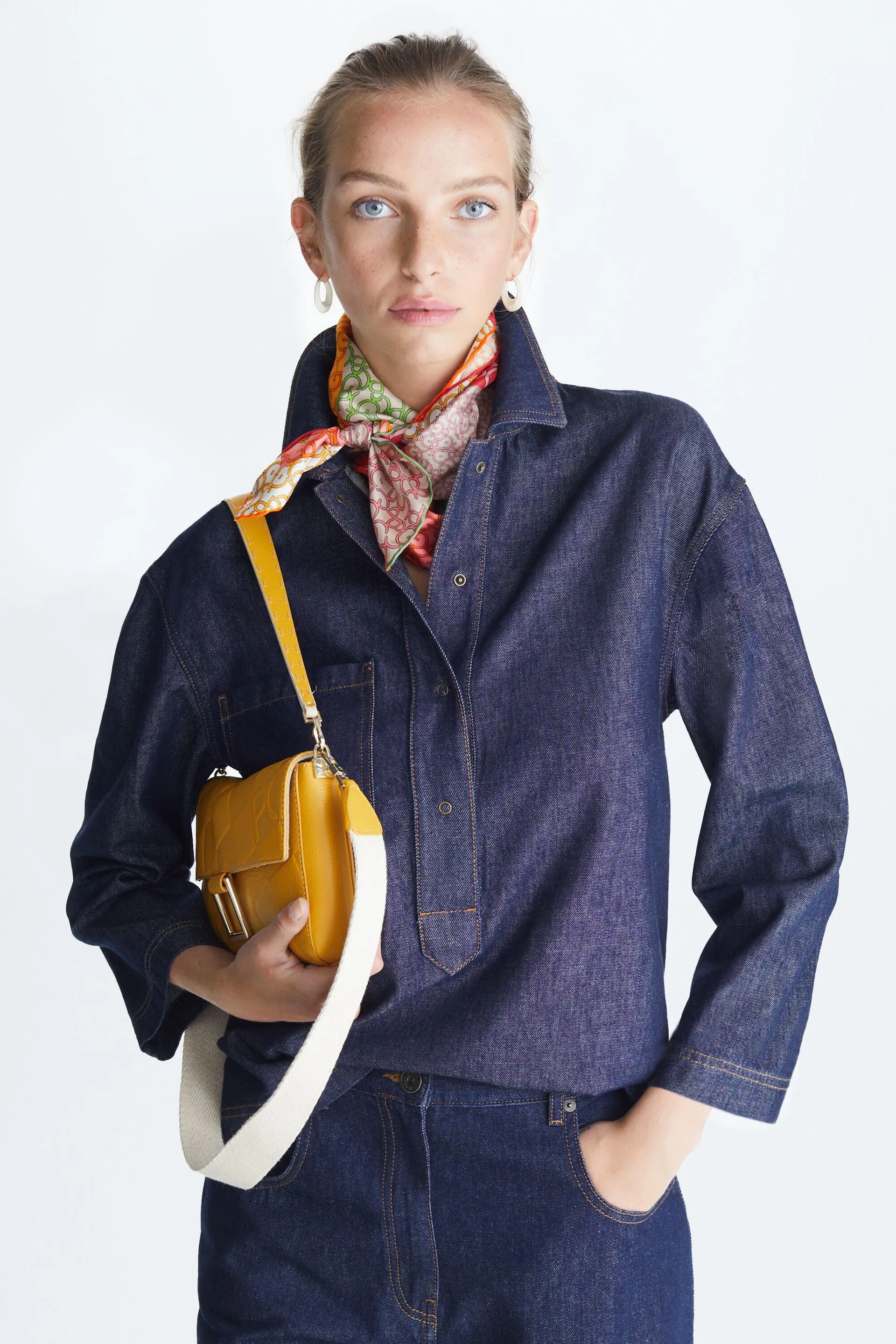 Camisa recta denim